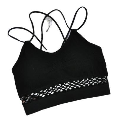 China One-Piece Women's Hollow Dance Gym Crossing Back Seamless Yoga Sports Bra for sale