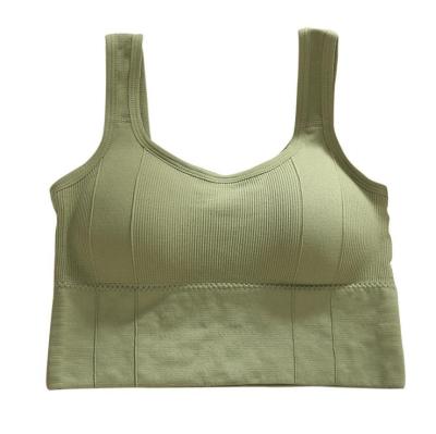 China New four-season version of the one-piece 2022 seamless bra color halter safety tank top vest pure sweat top vest for sale