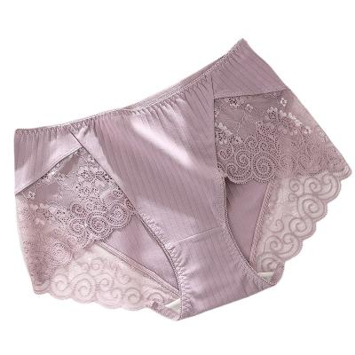 China Breathable Women Briefs Underwear Mature Women Transparent Sexy Lace Panties for sale