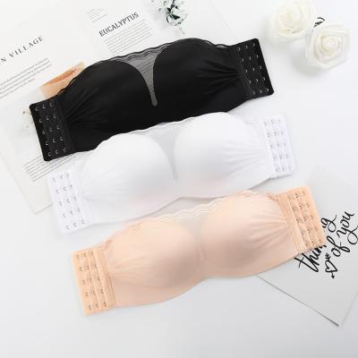 China Pump Available In Three Colors Women's Mesh Seamless Strapless Bra Sewn Wireless Bra Luxurious for sale