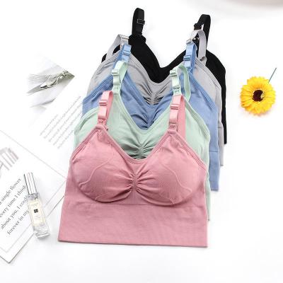 China Breathable Women's Seamless Lift Up Maternity Nursing Bra Without Steel Ring Closed Nursing Underwear for sale