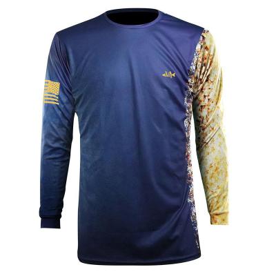 China Anti-UV custom long sleeves hoodie or round neck UV protect sublimated fishing shirts for men for sale