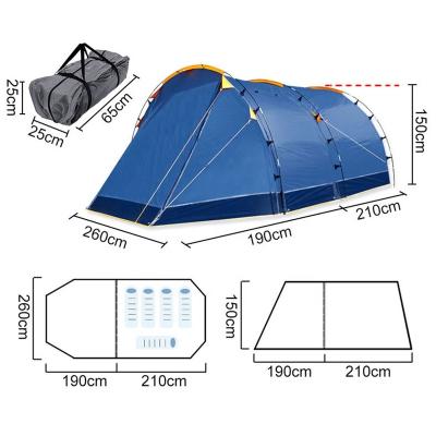 China Extended Type Family Camping Tent Customized 4 Person Outdoor Hiking Large Size Portable Waterproof Canopy for sale