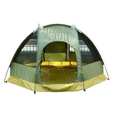 China Camouflage/Field Set Wholesale 4 Person Large Family Size Waterproof PU 3000mm Sun Shelter Canopy Rainfly Camping Tent for sale