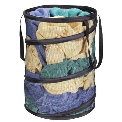 China Hot Selling Wholesale Foldable Mesh Hamper Storage Bin Laundry Pop Up Mesh Hamper Laundry Hamper for sale