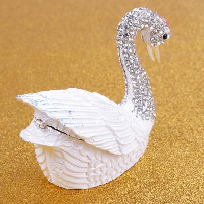 China Home Decoration Swan Animal Jewelry Trinket Box Jointed Collectible Figurines For Home Decor for sale