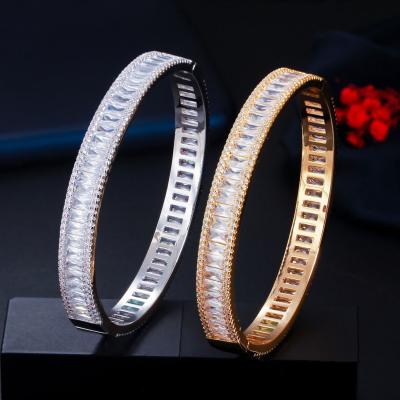 China Fashion CLASSIC Hinge Crystal Bangle - Rose Gold and Silver Tone Options Copper/Zircon for sale