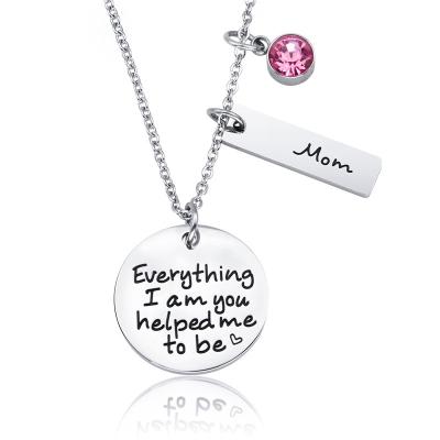 China Casual / Sporty Lettering Necklace Gift for Mother and Mother's Day Mother Daughter Innermost Words Necklace for sale