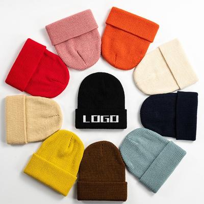 China JOINT 100% Custom Mens Label Acrylic Warm Comfortable Woven Skull Knit Hat Embroidery Custom Logo Knitted Beanie Winter Cuffed Hat for sale