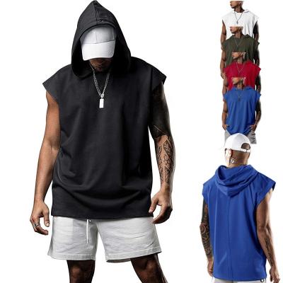 China Factory stock anti-pilling hoodies sleeveless oversized pullover sports sweatshirts plus size men's hoodies for sale