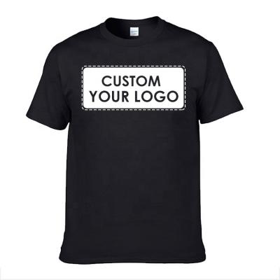 China Breathable Plain Custom Made Unisex High Quality Cotton T-shirt Printing 100% Logo Tees With Logo Customize Men's Black T-shirt for sale