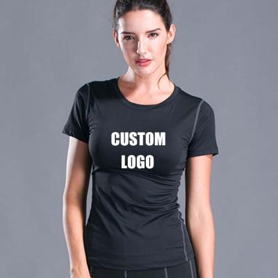 China Wholesale Breathable Customize Women's Workout T-shirt Sport Quick Dry Gym Clothes T-shirts Fitness and Yoga Wear Shirts and Tops yoga wear for sale