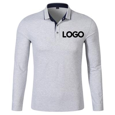 China Anti-pilling Promotional Bulk No Brand Custom Design Logo Long Sleeve Cotton Polo Shirt Golf Sportswear Clothes Full For Man for sale