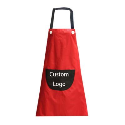 China Custom Drinks/Food Logo Cafe Kitchen Aprons Hanging Style Colorful Waist Apron With Pocket for sale