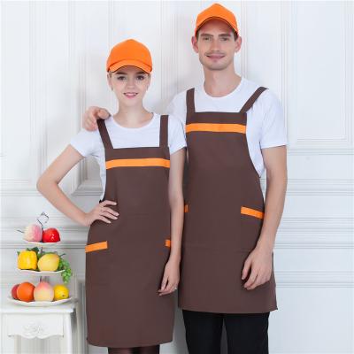 China Custom Embroidery And Logo Printing Cleaning Apron For Supermarket Uniform Apron for sale