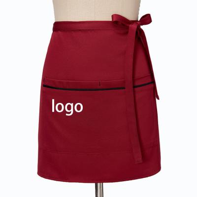 China Half Length Kitchen Aprons Hotel Bakery Restaurant Cleaning Waiters And Waitresses Work Clothes Custom Chef Apron Half Body Waist Apron for sale