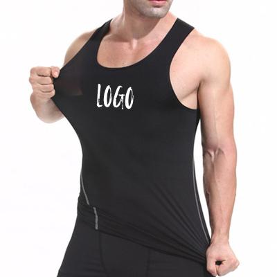 China Quick Dry Breathable Polyester Spandex Men Sport Vest Custom Gym Clothing Gym Workout Runner Upper Back Muscle Vest for sale