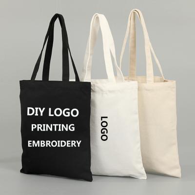 China Custom Logo Handled Digital Printing Promotional Cotton Shopping Bag Canvas Tote Bags for sale