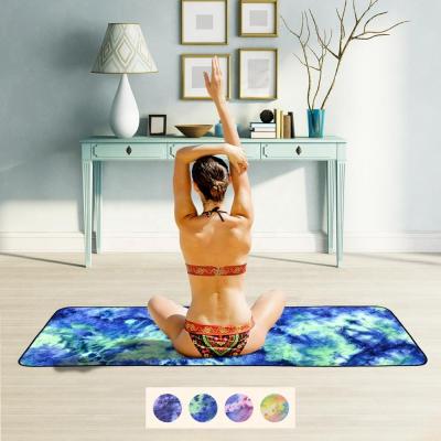 China Microfiber Ultra-Thin Foldable Yoga Towel Non-Slip Mat for sale