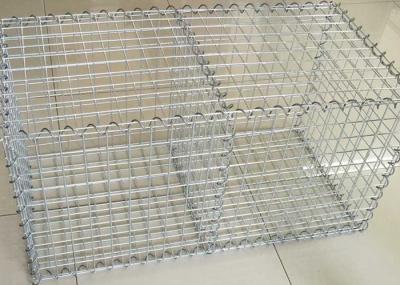 China Flood Control Galfan Gabion Baskets / Silver Garden Gabion Basket Fence for sale