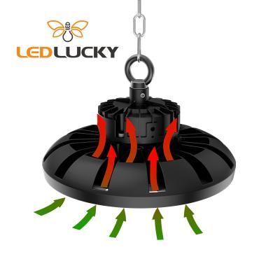 China New Design Warehouse 100 Watt 150W 60 90 Lumen UFO 110 Degree High Bay Led Lighting For Gym Mall Warehouse for sale