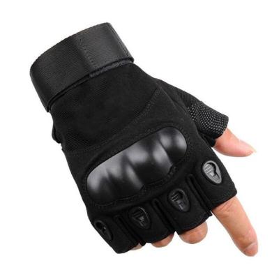 China BSCI Factory OEM Men's Combat Military Police Outdoor Sports Fingerless Rubber Half Finger/Knuckle Tactical Gloves for sale