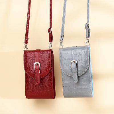 China 2021 BSCI Factory New Arrival Premium Cute OEM Cute Custom Cross - Body Sling Mini Women Leather Cell Phone Bags for sale