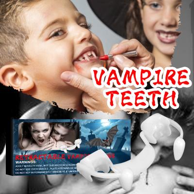 China Food Grade ABS Factory Wholesale OEM Halloween Kids Cosplay Vampire Teeth Carnival Parties Retractable Fangs for sale