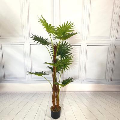 China China Wholesale Minimalist Multi Branches Fan Kwai Artificial Palm Tree For Outdoor Palm Tree Leaves Artificial for sale