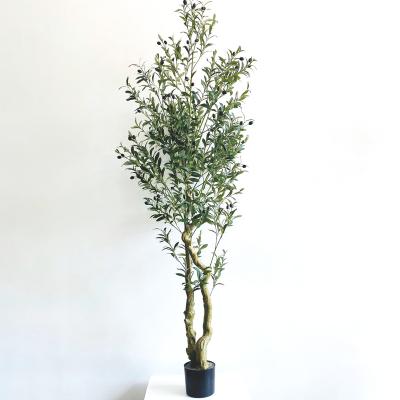 China Newest China Factory Decorative Large Indoor Minimalist Artificial Silk Leaf Olive Tree for sale