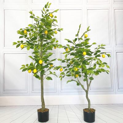 China Wholesale Minimalist Environmental Plastic Lemon Bonsai Trunk Indoor Decorative Treehouse Plant Potted Artificial for sale