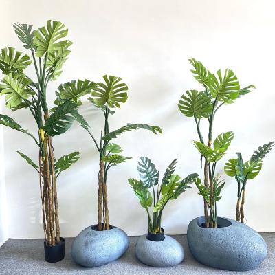 China Minimalist in Wholesale Plastic Artificial Running Indoor Outdoor Home Decor Monstera Tree Tropical Plant for sale