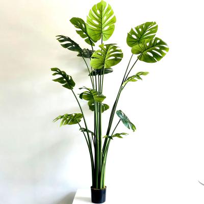 China Minimalist 210CM Simulation Trees Monstera Home Decor Decorative Plastic Artificial Trees Plants Indoor for sale