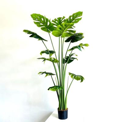 China Wholesale Minimalist Artificial Decorative Plant Bonsai 120cm Monstera Plants Simulation Tree for sale