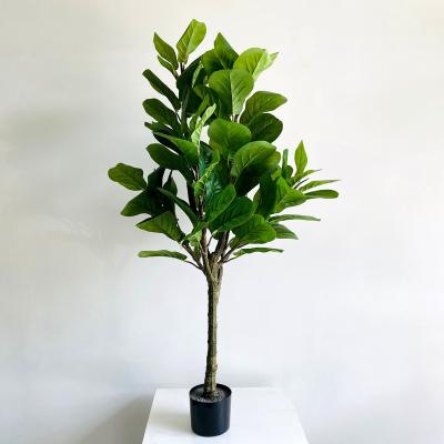 China Wholesale Minimalist Fiddle Leaf Fig Tree Ficus Lyrata Artificial Plants Indoor Potted Plant With Peva Material for sale