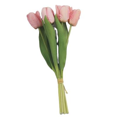 China Tulip Bouquet Home Decor Event Decoration Real Touch Rose Tulips Artificial Flower Silk Plant for sale