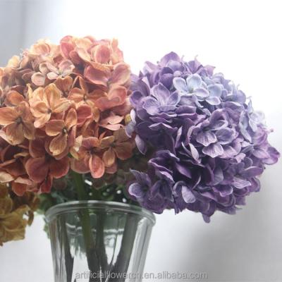 China With Long Stems Artificial Silk Flower Plants Home Decoration Hydrangeas Silk Fake Long Stems for sale