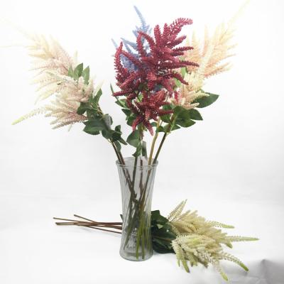 China Long stem long stem home decoration flowers artificial faux floral silk astilbe chinensis for sale