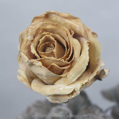 China Living Room Decor Fake Roses Artificial Flowers Silk Gold Preserved Decor For Luxury Event Decoration for sale