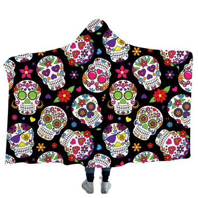 China Simple Wholesale Skull 3D Digital Printing Hooded Covering Coat Thickened Wholesale for sale