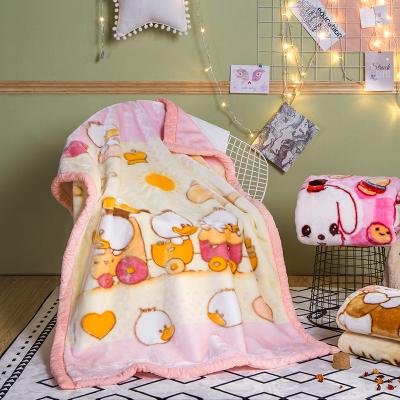 China Anti Dust Mites Raschel Cartoon Animal Baby Blanket Soft Warm Double Sided Flannel Children's Blanket for sale