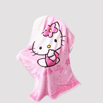 China Anti-Static Hello Kitty Blanket For Kids Girls And Adults, All Seasons Flannel Fleece Blanket for sale