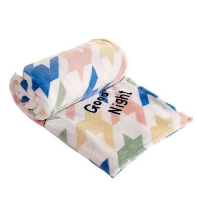 China 2022 new PORTABLE flannel blanket sheets upgrade thick coral fleece nap to do small air conditioning blanket for sale