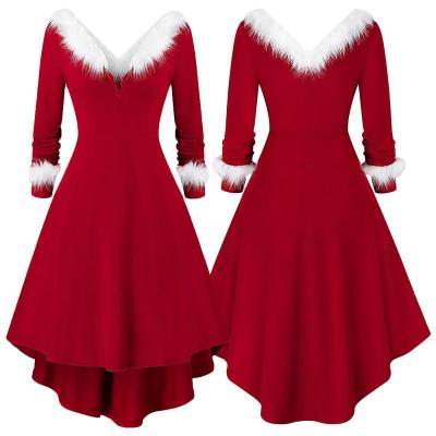 China 2021 anti-static hot sale plus size European and American dress Christmas long sleeve knitted Princess Dress for sale