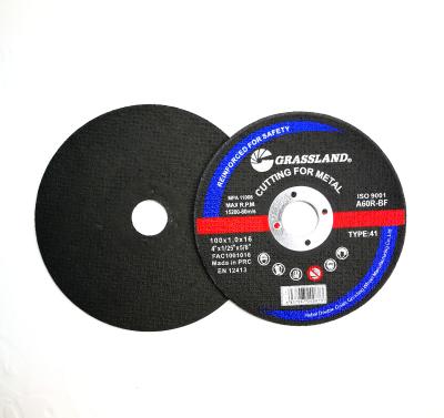 China Aluminum Prairie Cutting Disco Metal Angle Grinder Resin Cutting Disc 100X1X16mm for sale