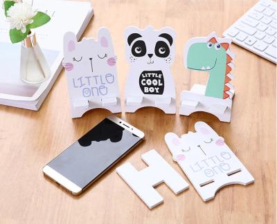 China Lovely Creative Desktop Cartoon Animal Mobile Phone Wooden Stand for sale