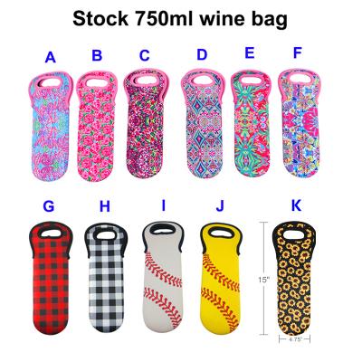 China Hot Sale Eco-friendly 750ml Neoprene Thick Wine Cooler Bag For Picnic Beach And Travel Neoprene Wine Cooler Packaging for sale