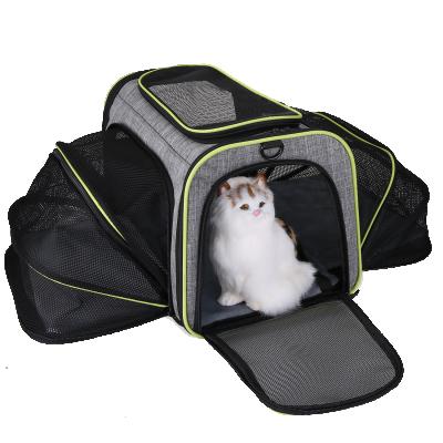 China Breathable High Quality Portable Folding Dog Cage Warm And Comfortable 4 Sided Expandable Dog Cat Carrier for sale