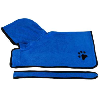 China Quick-Drying Sustainable Absorbent Pet Towel Microfiber Dog Bathrobe Dog Cleaning Clothes Large For Dog for sale