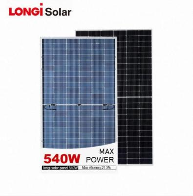 China Monocrystaline Silicon Tier 1 brand 30 year warranty pv modules LONGi bifacial solar panel 530W 535W 540W 540W 545W PERC mono pv panel for sale